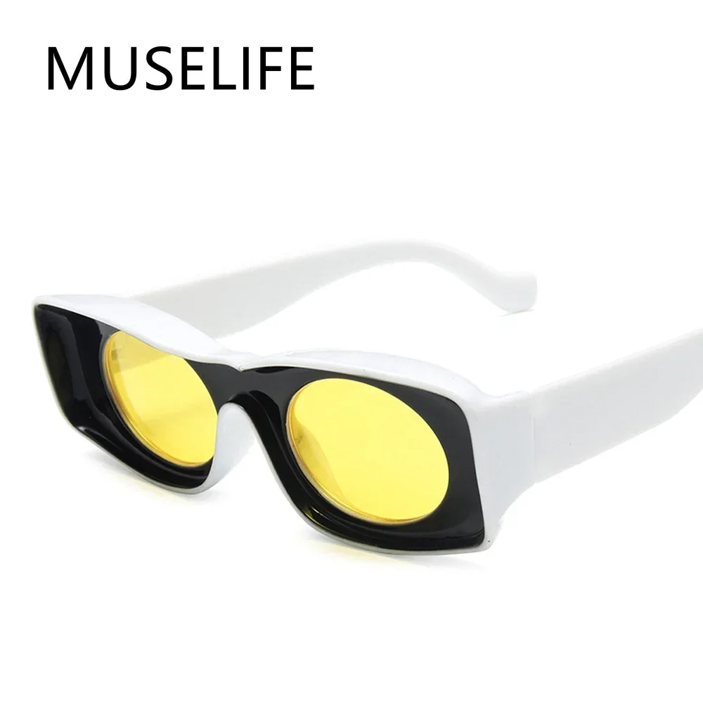 MUSELIFE New Fashion Vintage Sunglasses Women Brand Designer Retro Rectangle Sun Glasses Female Popular Colorful Square Eyewear