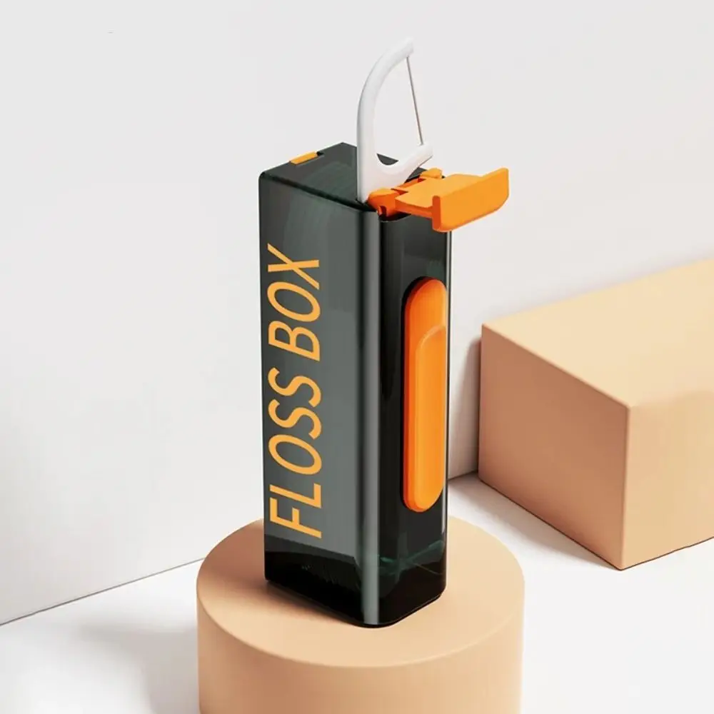 

Мини-автоматическая всплывающая коробка для зубной нити, многоразовая пылезащитная коробка для хранения палочек для зубной нити с 10 шт., зеркальный дизайн зубной нити