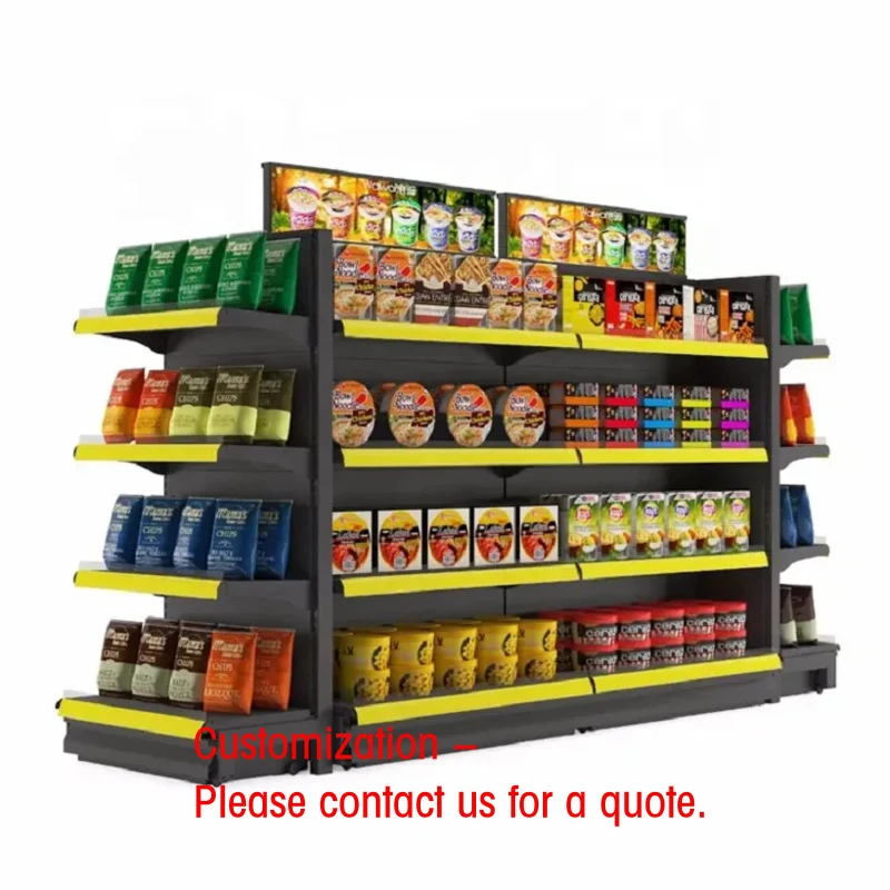 custom.Commercial Steel Double-Sided Light Duty Supermarket Shelf Display Retail Stores