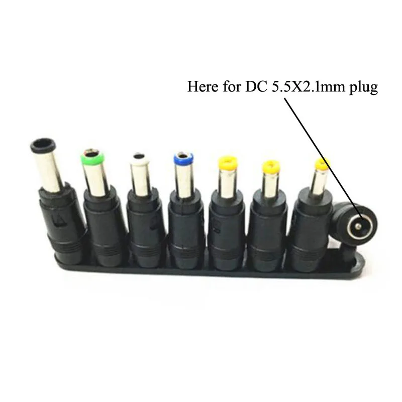 8Pcs Universal DC Power Plug Tips Kit, 8 in 1 5.5x2.1mm Converter Adapter Connector for Laptop & Phone Power Supply Charger