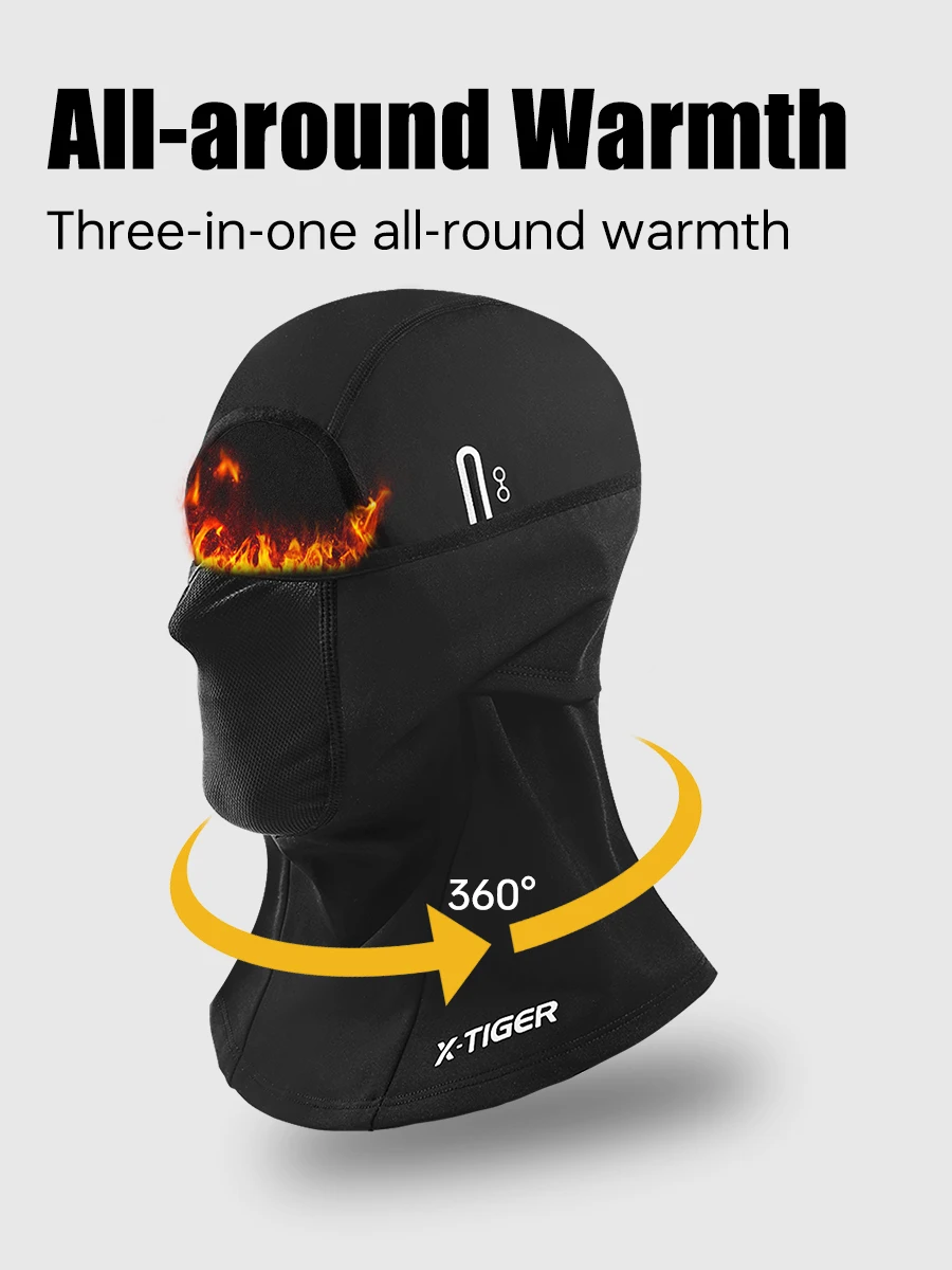 X-TIGER Balaclava Winter Thermo-Fahrradmaske Winddichte Kältebeständige Fahrradmaske Kletter-Ski-Motorradmaske Vollgesichtsmaske – Detail 3