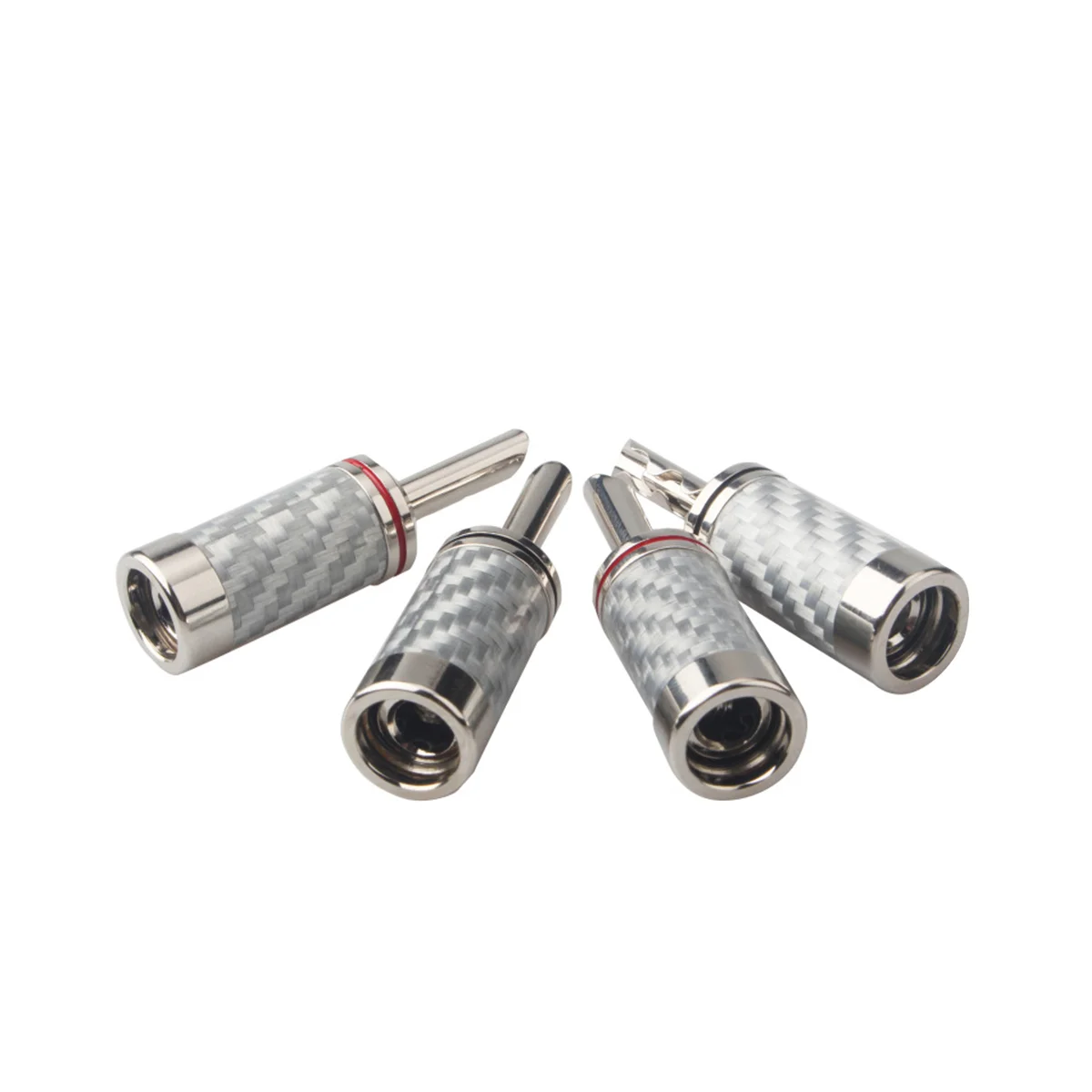 A57G-4PCS Bananen Stecker HIFI DIY Carbon Faser Elektrische Audio Lautsprecher Kabel Bananen Stecker Stecker Weiß