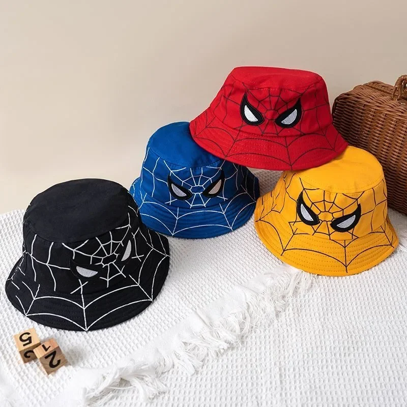 New Hot Selling Spider Man Fisherman Hat Spring and Autumn Fashion Outdoor Sunshade and Sun Protection Children's Hat Basin Hat