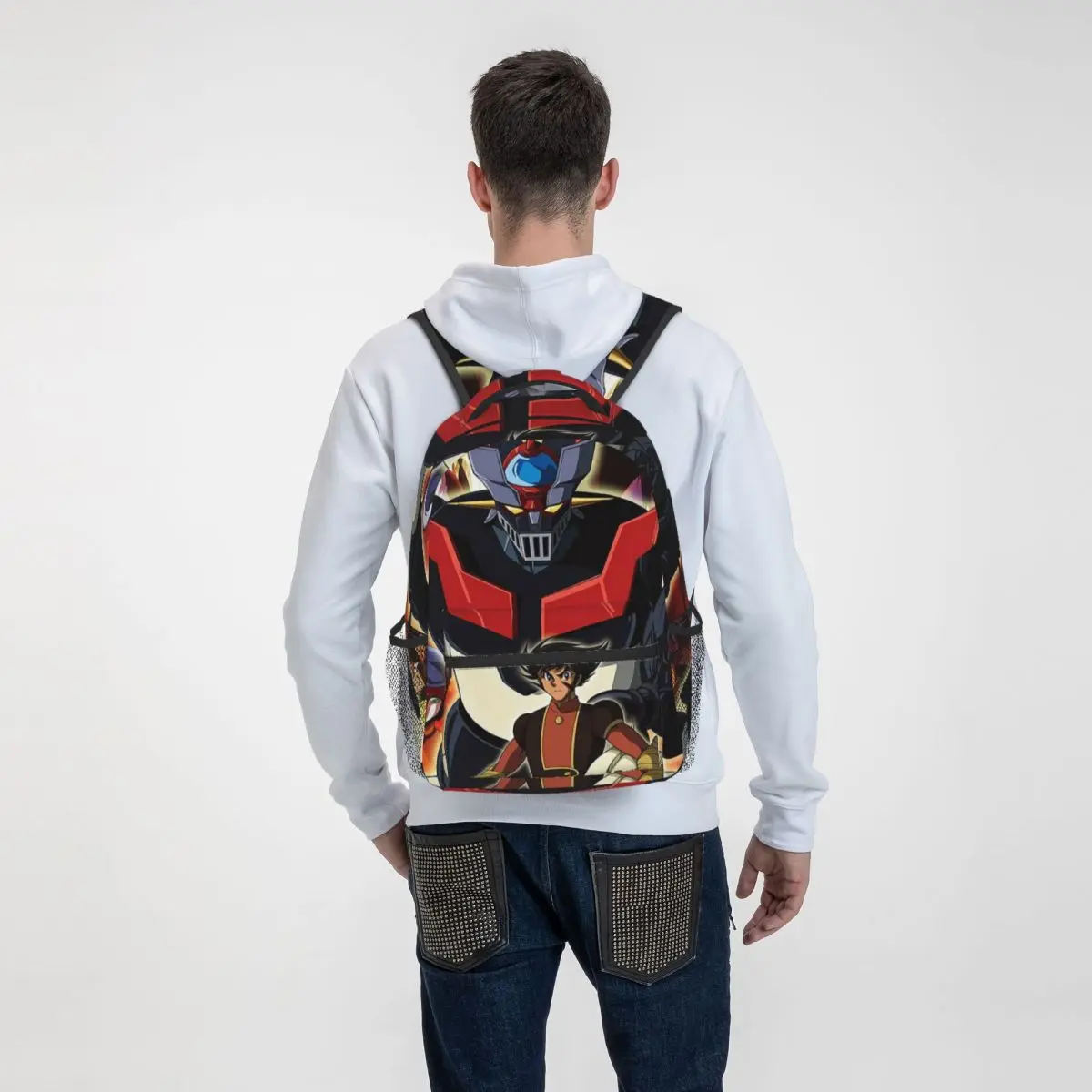 Imagem -06 - Grandes Mazinger z Mochilas Ufo Robô Casual Impressão Estudante Bolsa de Escola do Homem para Mulheres Bolsas de Viagem Portátil Daypack