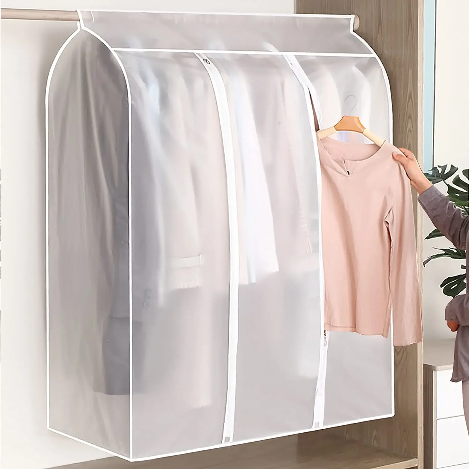 3D Zipper Clothes Dust Cover Clothes Storage Wardrobe Suit Case Cover Home Organizer Bags Dress Suits Garment Bags for Clothes