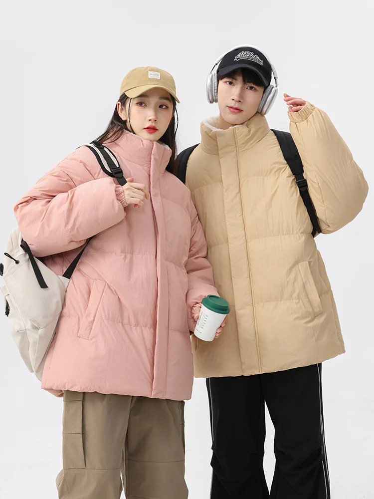 

Мужская зимняя утепленная куртка из хлопка на флисовой подкладке с воротником-стойкой, модная городская свободная куртка с длинными рукавами