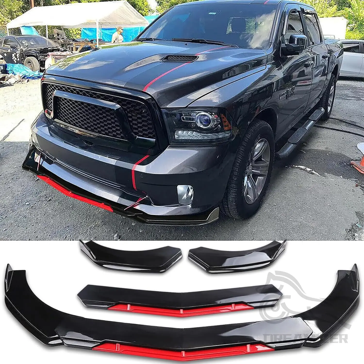 Universal Car Front Bumper Lip Body Kit Spoiler Carbon Fibe Decorative Strip Bumper Canard Lip Splitter Sedan Width Below 195cm