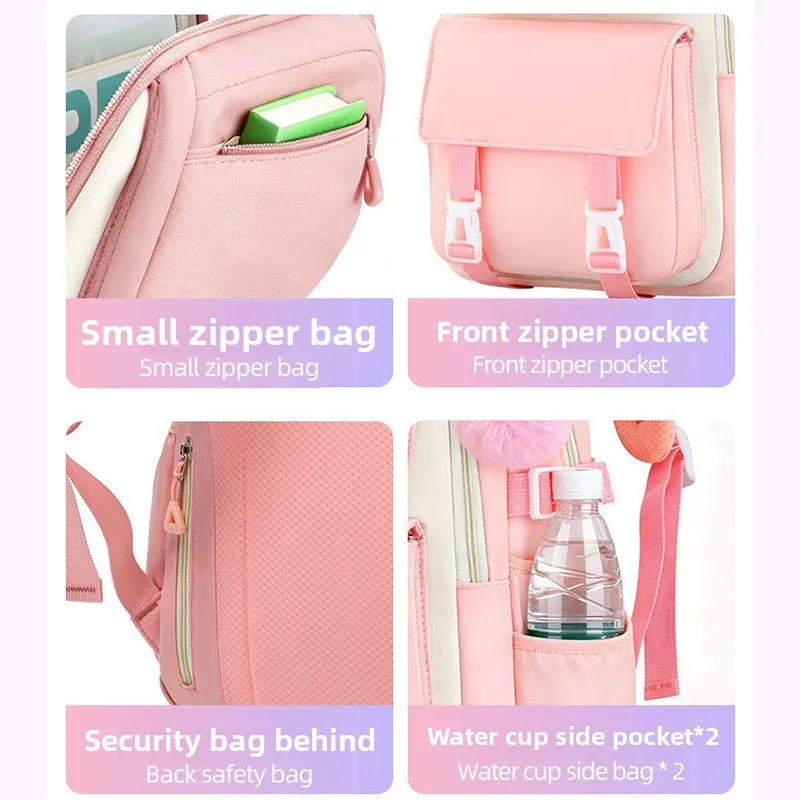 Japanese girl schoolbag multi-pocket multi-function large-capacity backpack fresh middle school student backpack