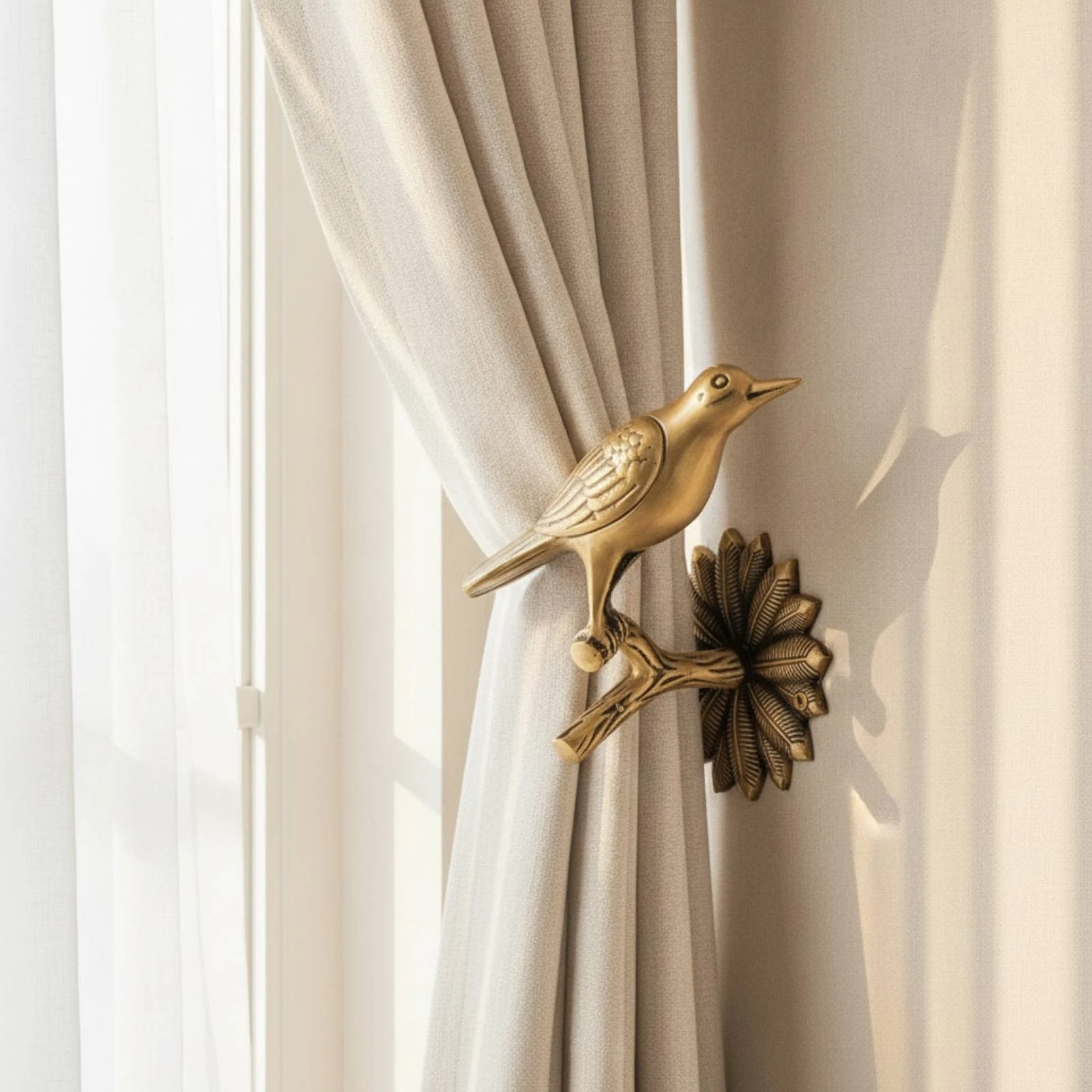 Curtain Holdback Sturdy Curtain Holdback with Mounting Accessories Drapery Tieback Hook Long-Lasting Wall Hook Elegant