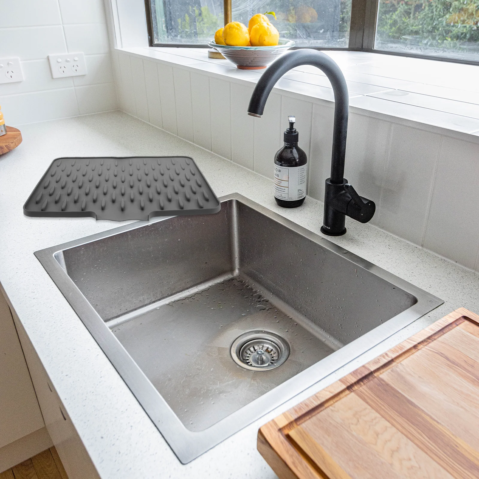 

Kitchen Drain Mat Silicone Dish Drying Pad Non Slip Heat Resistant Large Size Multi Color Kitchen Sink Accessory