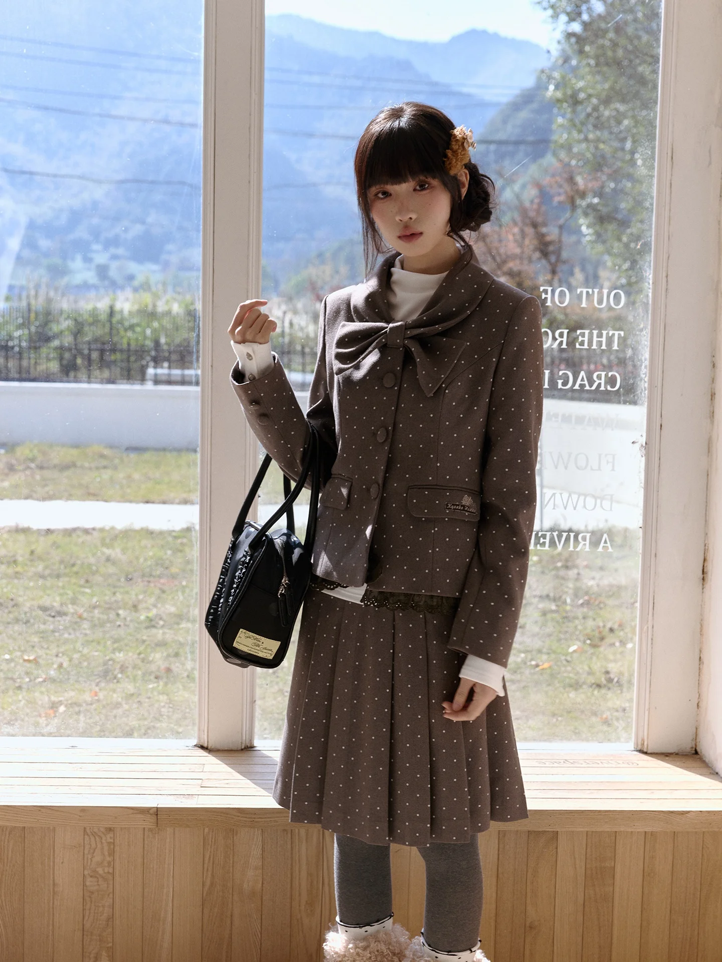 

Комплект Ele ey orm: Корейская студенческая шерстяная куртка свободного кроя бренда Kyouko для молодых женщин, зимняя коллекция