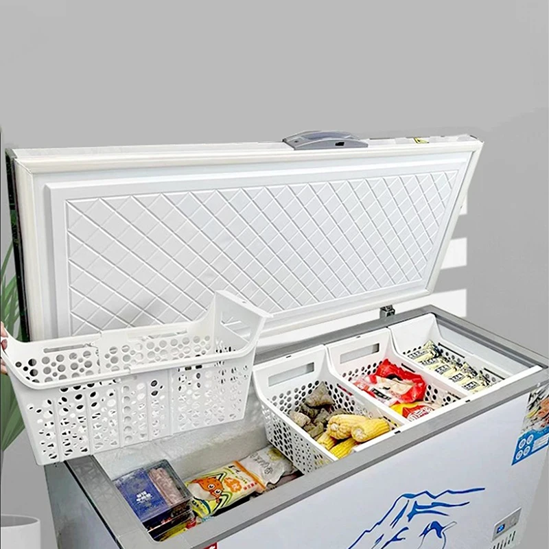 Expandable PP Refrigerator Storage Basket Odorless Fridge Organizer Bin With Handle Heavy Duty Kitchen Cooler Organizer