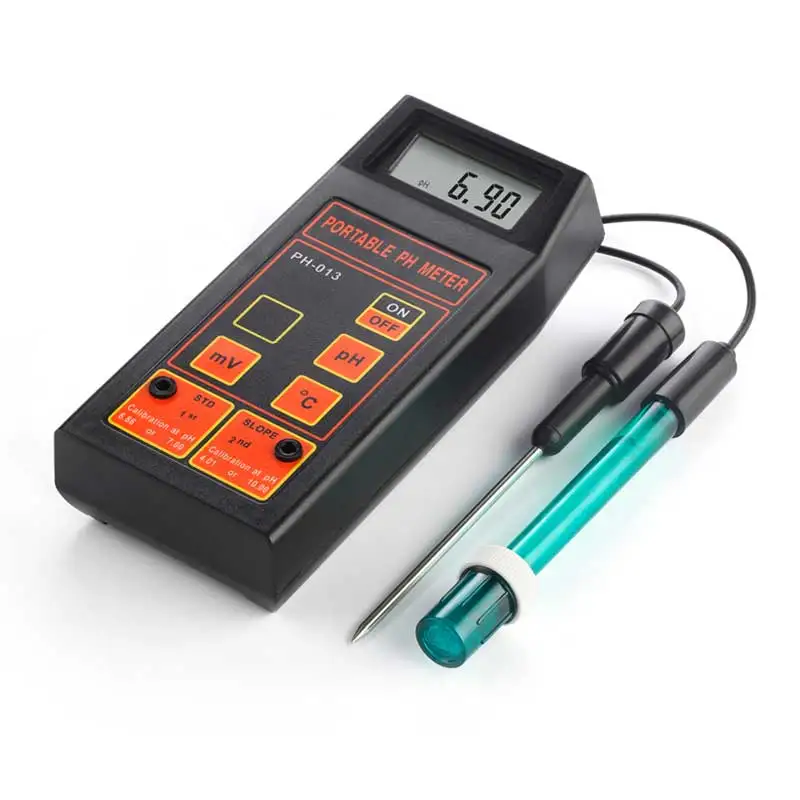 Digital handheld pH mV Temperature Meter Portable Tester Meters Analyzer ATC with pH and temp probe