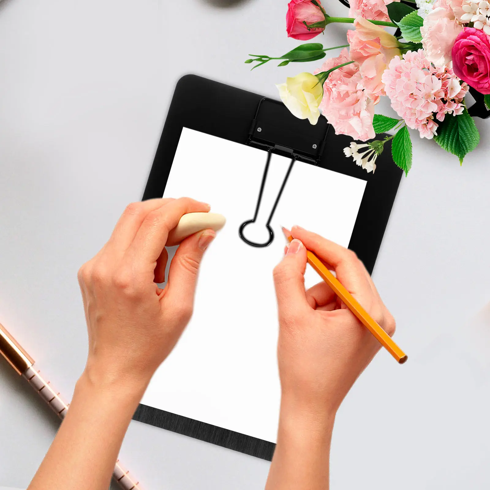 

1 шт., клипборд формата А5 из нержавеющей стали, эргономичный, легкий, металлический, для офиса, школы, держатель для бумаги