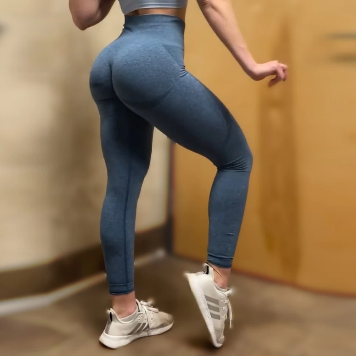 Women Arch Seamless Gym Leggings Elastic Fitness Workout Yoga Tights High Waist Sports Leggins