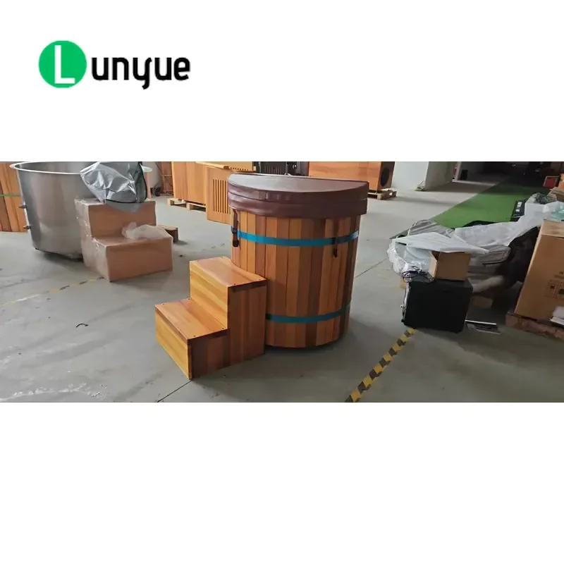 Custom Redwood Wooden Ice Bath for 2 Person Cold Water Therapy Compatible with Cold Plunge Tub Outdoor Home Use Durable