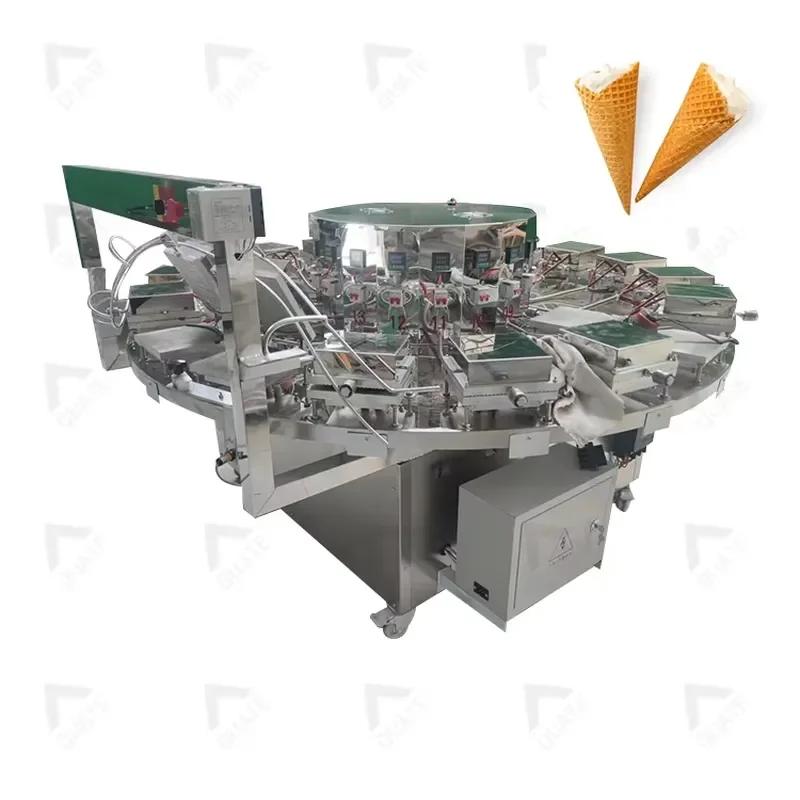 Automatic Electric Rotary Multifunction Crispy Wafer Biscuit Egg Roll Ice Cream Cone Making Machine for All Models