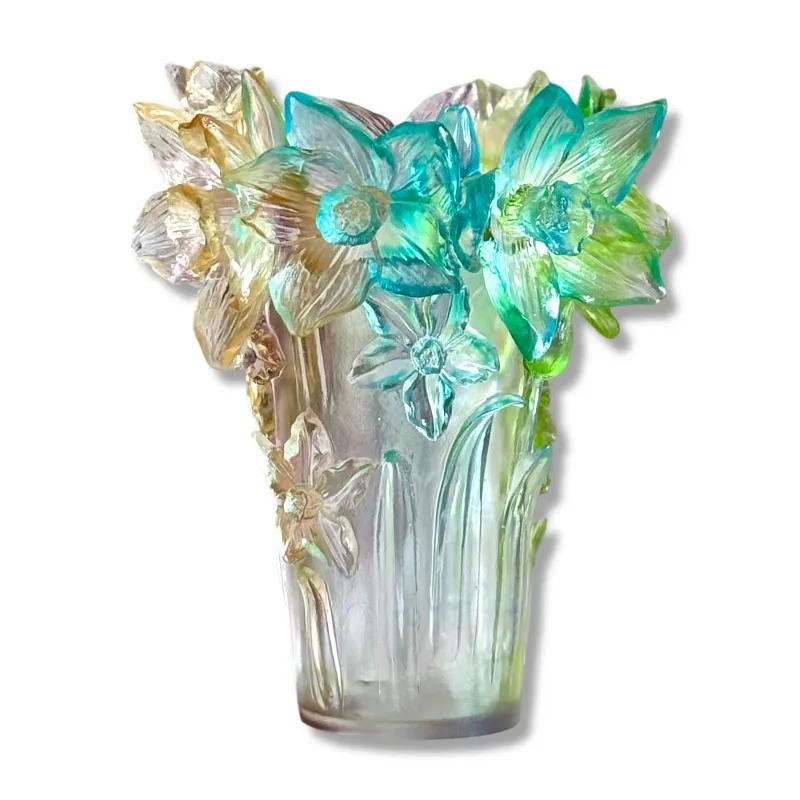 Antique Dewaxing Crystal Vases and Bottles Narcissus Decorative Accessories Handmade Crystal Crafts