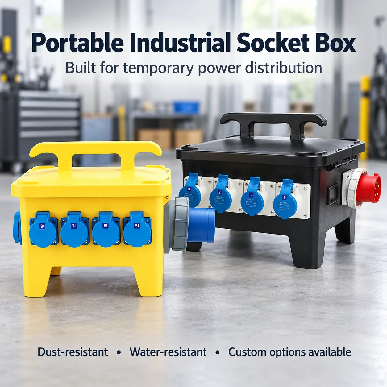 Portable Waterproof Inspection Box Socket Construction Site Mobile Power Distribution Box Temporary Electrical Box for Building