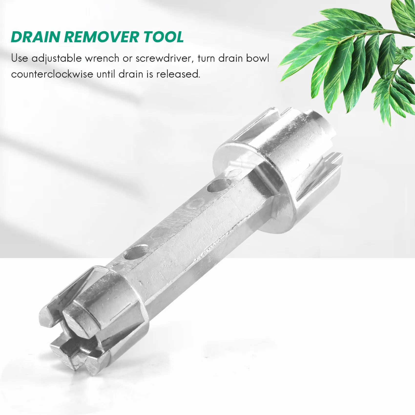 

A78U-Tub Drain Remover Wrench Tub Drain Wrench Tub Dual Ended Drain Wrench Drain Remover Tool Zinc Alloy Wrench For Bathroom