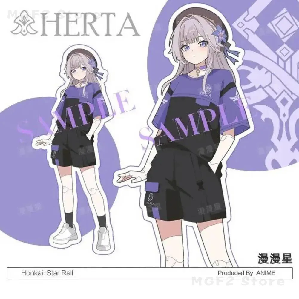 

NEW 2026 Shorts Anime Suit Student Summer Tee Costume Honkai：Star Rail The Herta Casual Hooded Short Sleeve T-shirt Tops