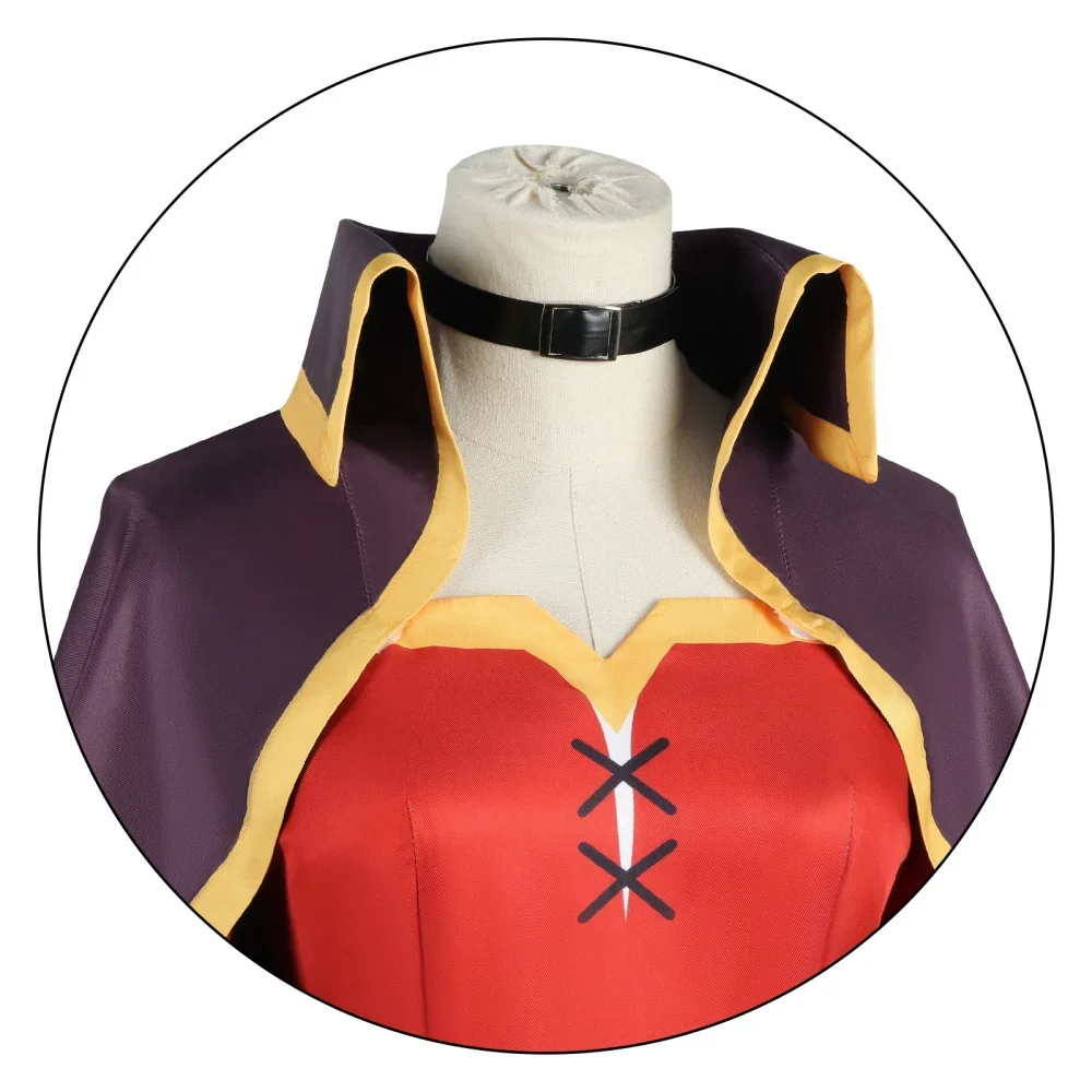 Megumin Cosplay Costume pour femme, robe de sorcière, tenues d'anime, perruque d'Halloween