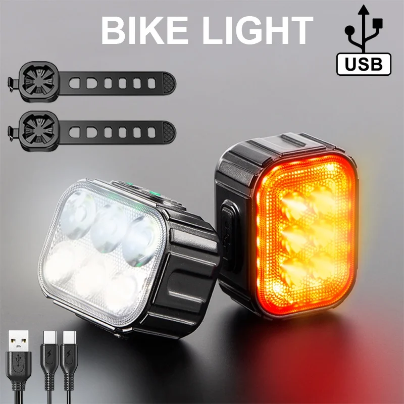 

Bicycle Front Light USB Charge Headlight Light Waterproof Cycling Flashlight Q6 Bike Taillight Cycling Accessories