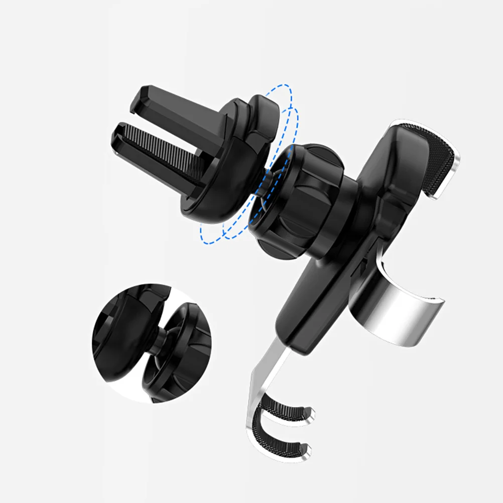 

Car Air Vent Phone Holder Metal Silver Linkage Rotation Safe Navigation Phone Bracket for 4-6.2 Inch Devices