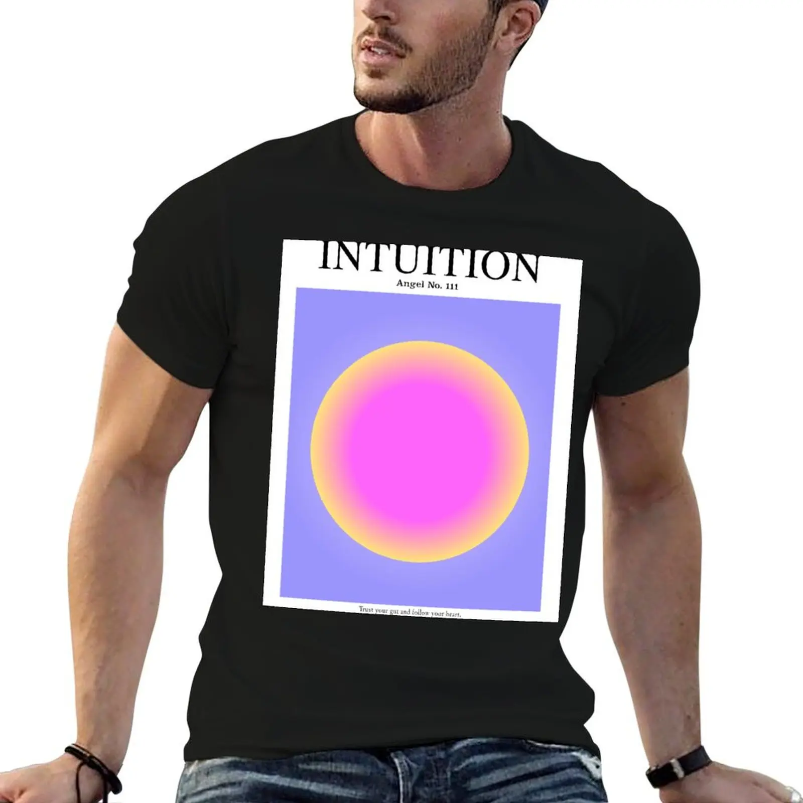 Gradient Angel Numbers: Angel Number 111 - Intuition (Purple & Pink) T-Shirt graphic shirts street wear mens workout shirts