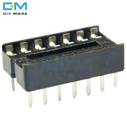 50-500pcs 14 Pin 14P 14pin DIP IC Socket Adaptor Solder Type Socket Pitch Dual Wipe Contact DIP-14