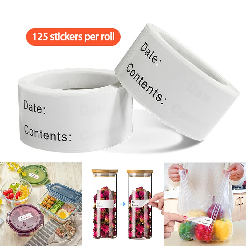 Food Labels Kitchen Jars Labels Vegetable Storage Stickers Special Jars for Spices Empty Strong Stickers for Cans PTZ003