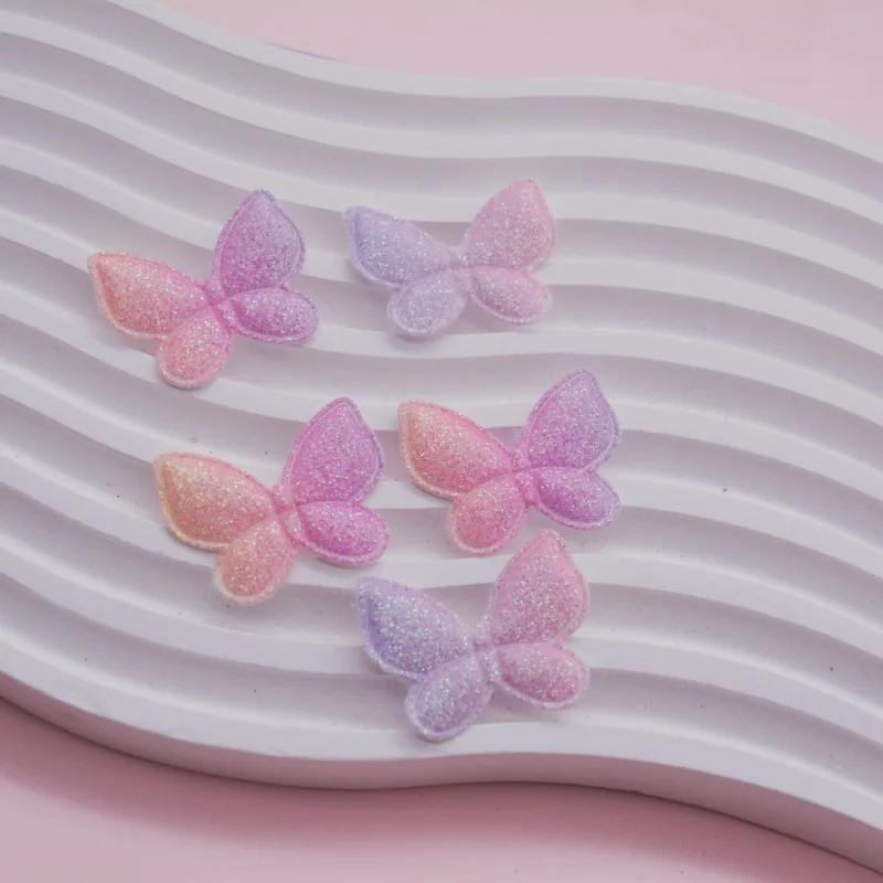 40 Stück glänzende Schmetterlings-Applikationen in zwei Größen, gepolstert, für Kinderhüte, zum Selbermachen von Haarbanden, Haarspangen, als Accessoires und zum Aufnähen. – Detail 13