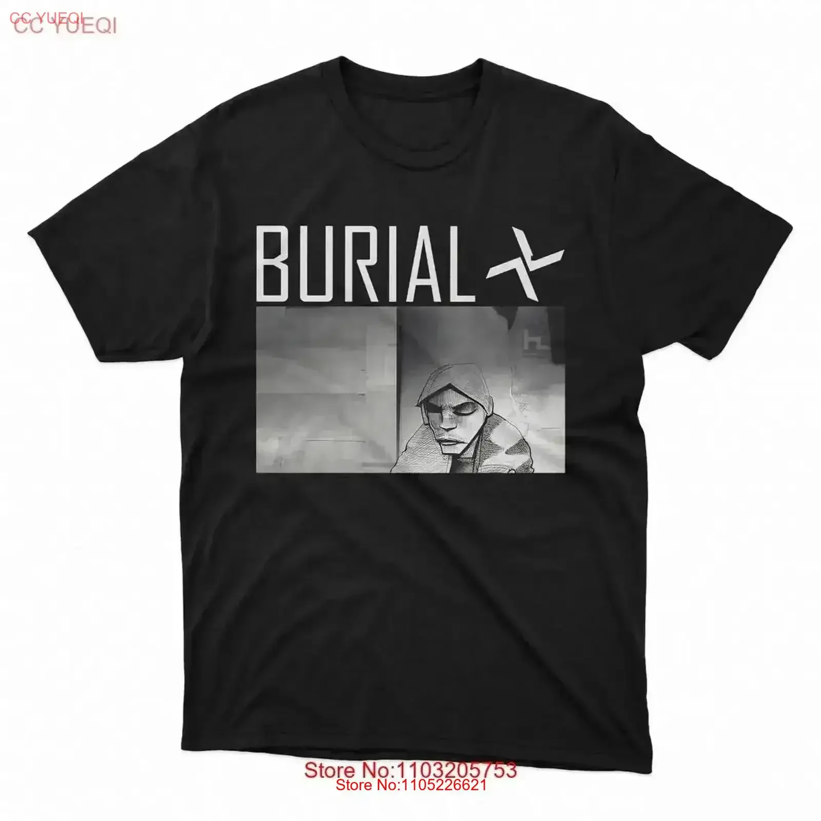 Burial T Shirt vintage Washed homme designer clothes Casual Comfortable graphic fashion streetwear Soft Slightly Versatile