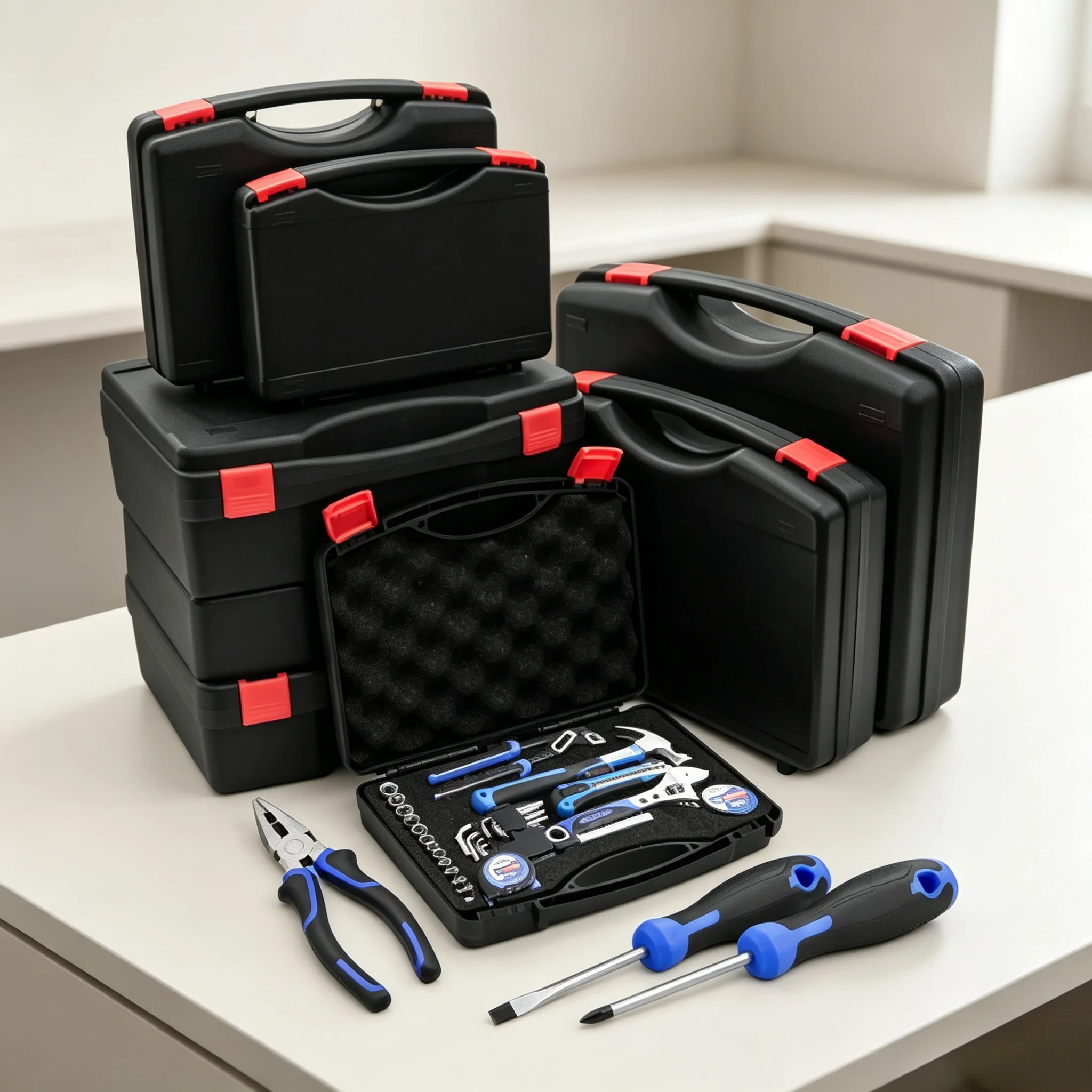 1PC Portable Multifunctional Plastic Instrument Storage Case, Light‑Weight Hardware Tool Box Outdoor Protective Organizer Box