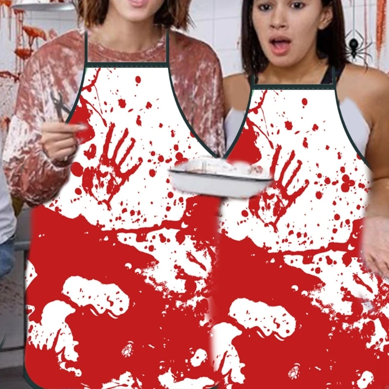 Horror Apron with Blood Splatter Halloween Cooking Attire Unisex Costume for Pranks and Cosplay Masquerade Clothing