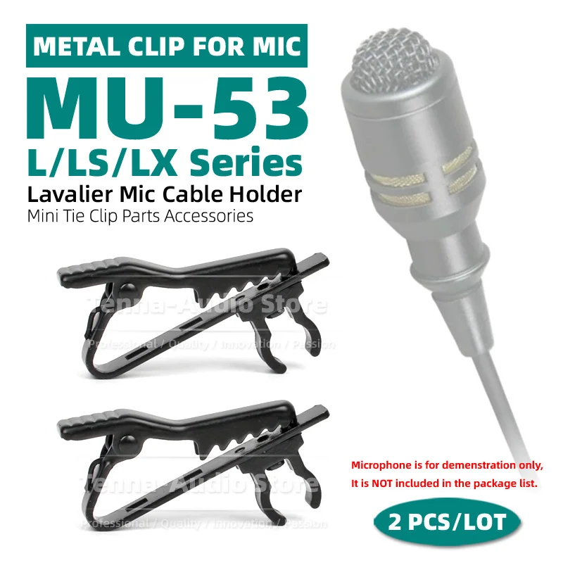 For Mipro MU-53L MU-53LX MU 53 L LX Lavalier Microphone Cable Holder Tie Clip On Mic Wire Cord Crocodile Clasp Lapel Clamp Mount