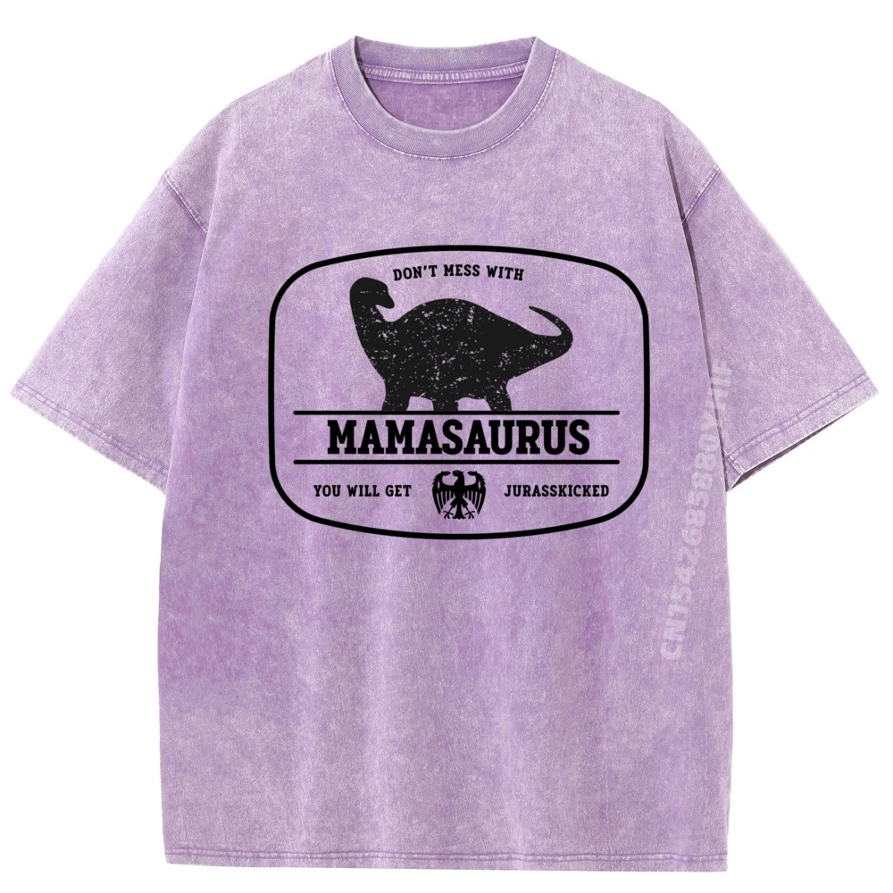 

Mamasaurus Jurasskicked Funny Cute For And Moms Cute Oversized T Shirt Retro Washed T-shirt Party Printed Clothes