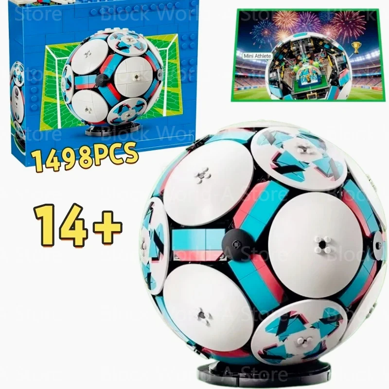 

Набор для сборки модели футбольного мяча MOC World Soccer, 43019, спортивное украшение для рабочего стола и конструктор, 43019, игрушка-подарок для детей и взрослых