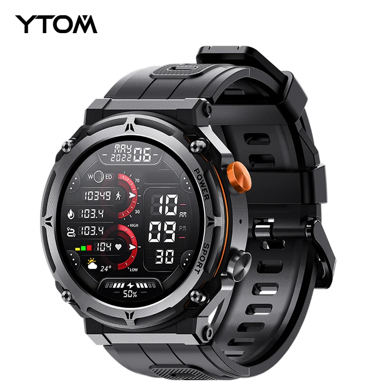 YTOM Waterproof Smartwatch Swimming Smart Watch 1.39inch 360*360 Screen Bluetooth Call Heart Rate C21 PRO