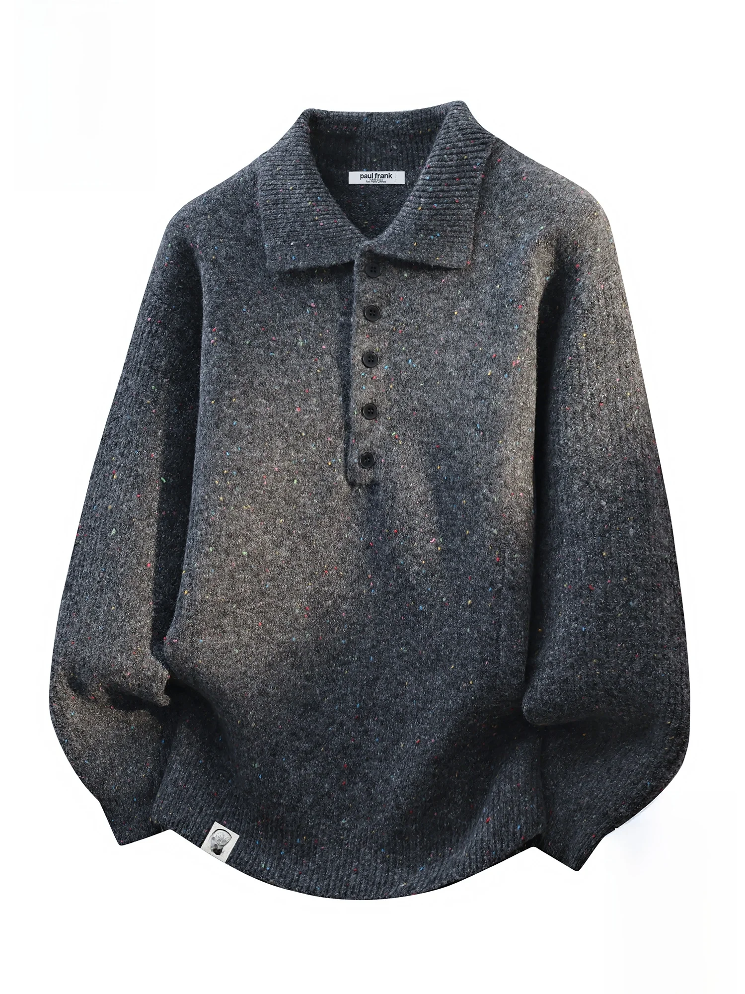 

Мужской свитер Paul Frank в американском ретро-стиле с воротником на пуговицах, свободного кроя, из высококачественного трикотажа, повседневный, комфортный, зимний, модный, в городском стиле