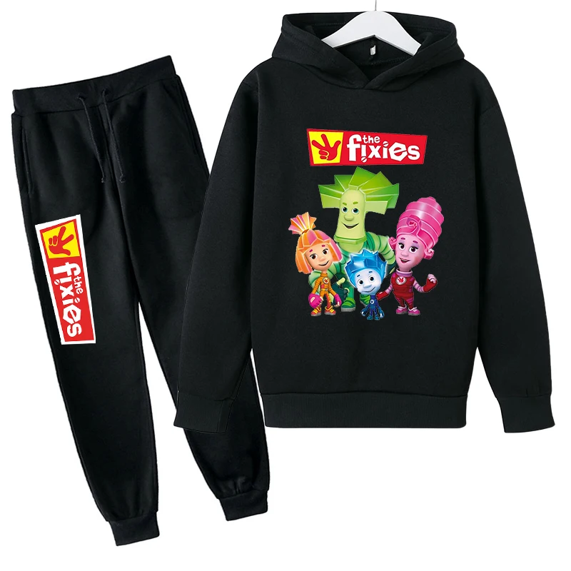 The Fixies Kids Clothes Hoodie+Pants 2pcs Set Spring Autumn Fashion Hoodies Sweatshirt Boys Girls Tracksuit Children Outfits