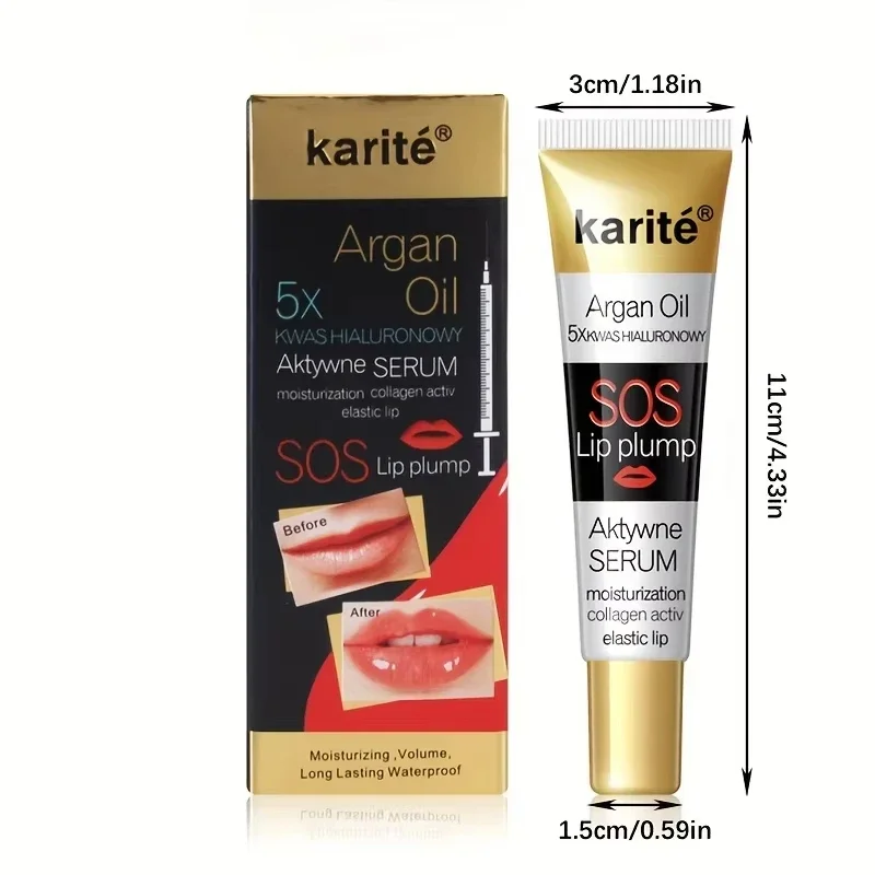 Ekstremalnie nawilżający błyszczyk powiększający usta - Odżywcza formuła z olejkami mineralnymi, płynny makijaż powiększający usta, pełne usta.