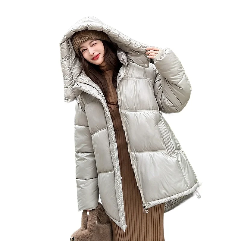 

Women's Fashion Waist Hooded Design Comfortable Down Cotton Clothes Winter New Thin Windproof Warm Top Jacket