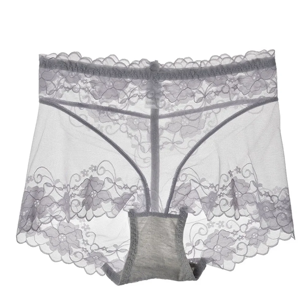 Sexy Lingerie Women Comfortable Underpanty Lace High Waist Seamless Underwear Loose Ultra-Thin Briefs Buttock Print Lifting