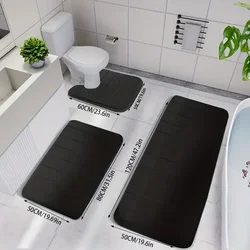 3Pc Sets Bath Mats Non Slip Memory Foam Bathroom Soft Rugs Water Absorption Dry Fast Bath Mat Machine Washable For Home Floor