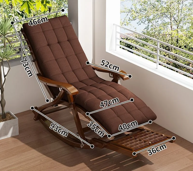 كرسي هزاز مبطن للفناء الخارجي كرسي هزاز، أثاث منزلي من الخيزران أثاث غرفة الطعام حديث قابل للتكديس 10 قطع #4