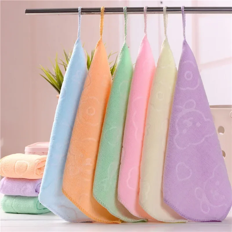 Coral Velvet Can Hang Thickening Towel Cute Absorbent Hand Towel Kitchen Microfiber Dish Cloth Cleaning Cloth Rag Handkerchief