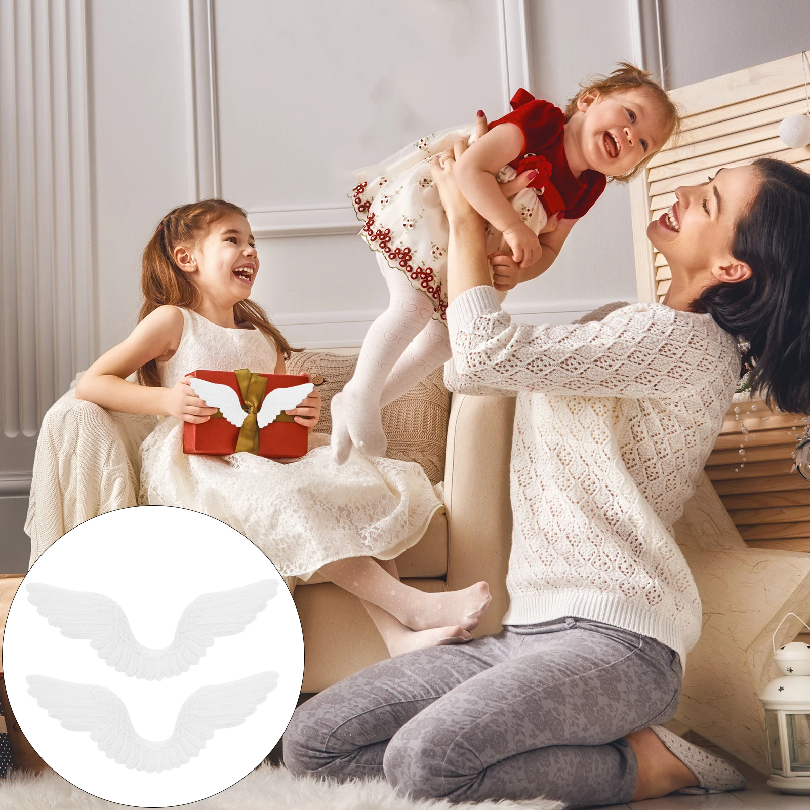 

6 Pcs Ornament Angel Wings Accessories Pendant Ornaments Small Craft Supplies White DIY Handmade Crafts Child