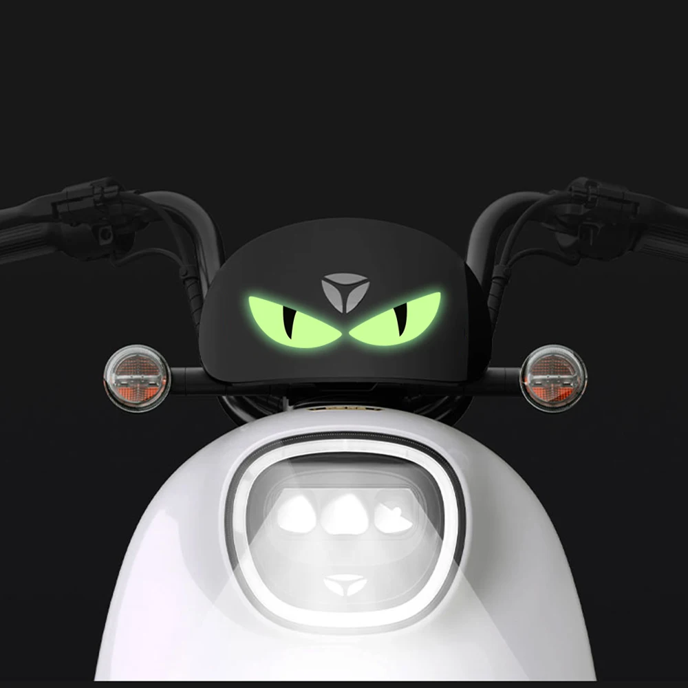 Motorcycle Sticker Headlights Decal Night Luminous Evil Eyes Shape Body Helmet Accessories for HONDA SUZUKI Vespa