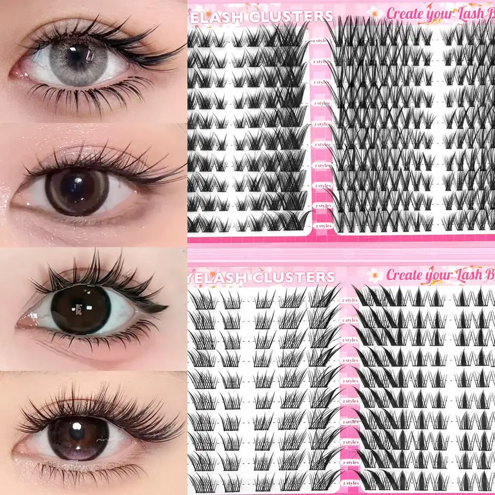 10 Reihen Koreanische Girlgroup-Stil Falsche Wimpern U-Form Wispy Idol Wimpern Vergrößern die Augen Natürlich Selbstklebende Wimpernverlängerung